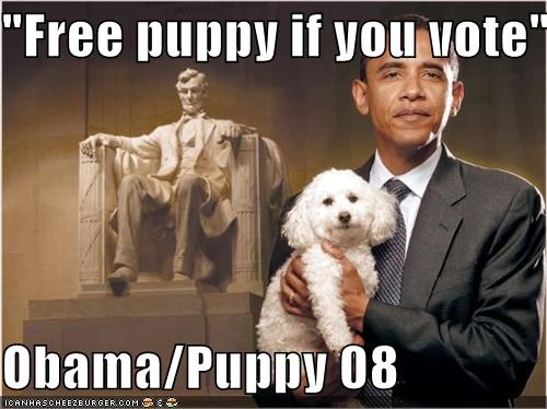 vote obama, get a free puppy