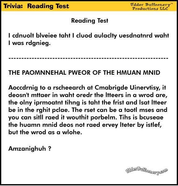 Reading Test!