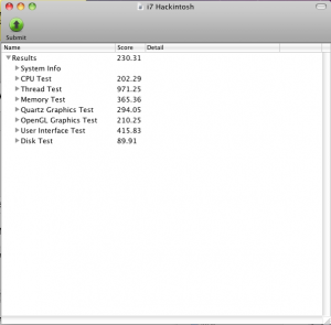 Xbench Hackintosh i7 Benchmark Results
