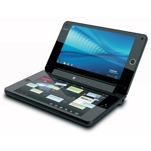 Toshiba’s New Dual Touchscreen “Laptop” (Foldable Touchpad) Windows 7 System